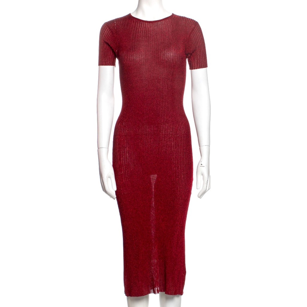 Tibi Midi Dress (Metallic Red)